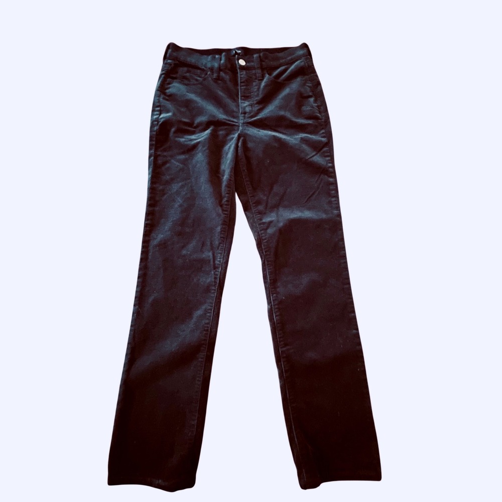 J.Crew Re-Imagined Black Corduroy Pants Straight Leg Womens 27 High Rise Stretch